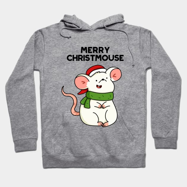 Christmouse Cute Christmas Mouse Pun Hoodie by punnybone